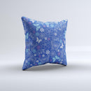 Butterfly Blue Laced Ink-Fuzed Decorative Throw Pillow