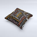 Cafe Word Cloud Ink-Fuzed Decorative Throw Pillow