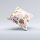 Cakes and Sweets Pattern ink-Fuzed Decorative Throw Pillow
