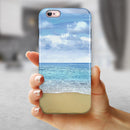 Calm Blue Sky and Sea Shore iPhone 6/6s or 6/6s Plus 2-Piece Hybrid INK-Fuzed Case