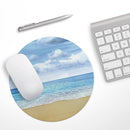 Calm Blue Sky and Sea Shore// WaterProof Rubber Foam Backed Anti-Slip Mouse Pad for Home Work Office or Gaming Computer Desk