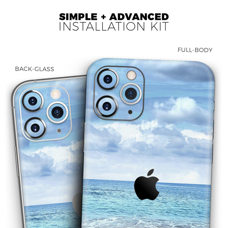 Calm Blue Sky and Sea Shore - Skin-Kit compatible with the Apple iPhone 13, 13 Pro Max, 13 Mini, 13 Pro, iPhone 12, iPhone 11 (All iPhones Available)