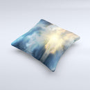 Calm Ocean Sunset Ink-Fuzed Decorative Throw Pillow