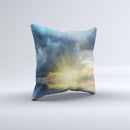 Calm Ocean Sunset Ink-Fuzed Decorative Throw Pillow