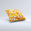Candy Corn ink-Fuzed Decorative Throw Pillow