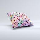 Candy Worded Hearts ink-Fuzed Decorative Throw Pillow