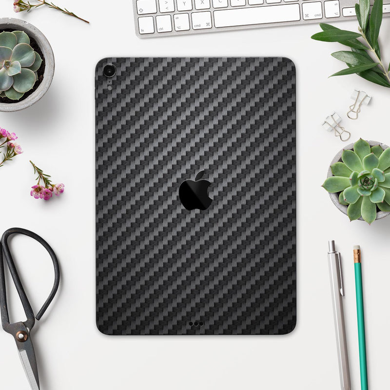 Carbon Fiber Texture - Full Body Skin Decal for the Apple iPad Pro 12.9", 11", 10.5", 9.7", Air or Mini (All Models Available)