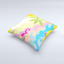 Cartoon Bright Palm Tree Beach ink-Fuzed Decorative Throw Pillow