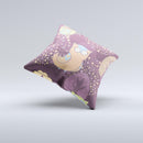Cartoon Curious Owls ink-Fuzed Decorative Throw Pillow