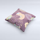 Cartoon Curious Owls ink-Fuzed Decorative Throw Pillow