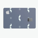 Cartoon Eyes Mustache Over Navy Pattern - Premium Protective Decal Skin-Kit for the Apple Credit Card