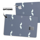 Cartoon Eyes Mustache Over Navy Pattern - Premium Protective Decal Skin-Kit for the Apple Credit Card