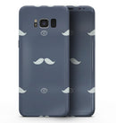 Cartoon Eyes Mustache Over Navy Pattern - Samsung Galaxy S8 Full-Body Skin Kit