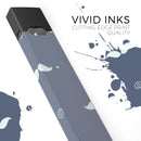 Cartoon Eyes Mustache Over Navy Pattern - Premium Decal Protective Skin-Wrap Sticker compatible with the Juul Labs vaping device