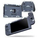 Cartoon Eyes Mustache Over Navy Pattern - Vinyl Skin Wrap for Nintendo Switch 2, OLED, Lite, Pro Controller, Wii & Classic Handhelds