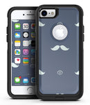Cartoon Eyes Mustache Over Navy Pattern - iPhone 7 or 7 Plus Commuter Case Skin Kit