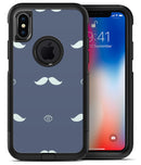 Cartoon Eyes Mustache Over Navy Pattern - iPhone X OtterBox Case & Skin Kits