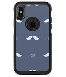 Cartoon Eyes Mustache Over Navy Pattern - iPhone X OtterBox Case & Skin Kits