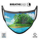 Cartoon Paradise Island V923 - Made in USA Mouth Cover Unisex Anti-Dust Cotton Blend Reusable & Washable Face Mask with Adjustable Sizing for Adult or Child