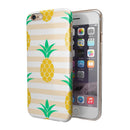 Cartoon Pineapples Over Stripes iPhone 6/6s or 6/6s Plus 2-Piece Hybrid INK-Fuzed Case