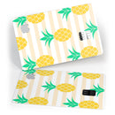 Cartoon Pineapples Over Stripes - Premium Protective Decal Skin-Kit for the Apple Credit Card