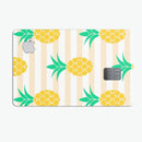 Cartoon Pineapples Over Stripes - Premium Protective Decal Skin-Kit for the Apple Credit Card
