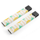Cartoon Pineapples Over Stripes - Premium Decal Protective Skin-Wrap Sticker compatible with the Juul Labs vaping device
