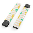 Cartoon Pineapples Over Stripes - Premium Decal Protective Skin-Wrap Sticker compatible with the Juul Labs vaping device
