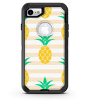 Cartoon Pineapples Over Stripes - iPhone 7 or 8 OtterBox Case & Skin Kits