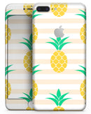 Cartoon Pineapples Over Stripes - Skin-kit for the iPhone 8 or 8 Plus