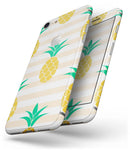 Cartoon Pineapples Over Stripes - Skin-kit for the iPhone 8 or 8 Plus
