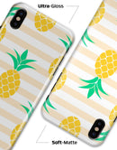 Cartoon Pineapples Over Stripes - iPhone X Clipit Case