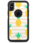 Cartoon Pineapples Over Stripes - iPhone X OtterBox Case & Skin Kits