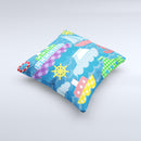 Cartoon Ships and Submarines ink-Fuzed Decorative Throw Pillow