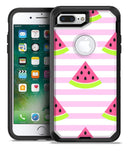 Cartoon Watermelon Over Pink Stripes - iPhone 7 Plus/8 Plus OtterBox Case & Skin Kits