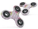Cartoon Watermelon Over Pink Stripes Full-Body Fidget Spinner Skin-Kit