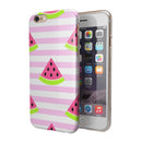 Cartoon Watermelon Over Stripes iPhone 6/6s or 6/6s Plus 2-Piece Hybrid INK-Fuzed Case