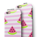 Cartoon Watermelon Over Stripes iPhone 6/6s or 6/6s Plus 2-Piece Hybrid INK-Fuzed Case