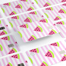Cartoon Watermelon Over Stripes - Premium Protective Decal Skin-Kit for the Apple Credit Card