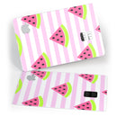 Cartoon Watermelon Over Stripes - Premium Protective Decal Skin-Kit for the Apple Credit Card