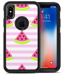 Cartoon Watermelon Over Stripes - iPhone X OtterBox Case & Skin Kits
