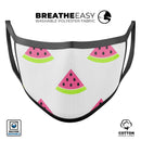 Cartoon Watermelon Pattern - Made in USA Mouth Cover Unisex Anti-Dust Cotton Blend Reusable & Washable Face Mask with Adjustable Sizing for Adult or Child
