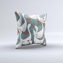 Cartoon White Geese Ink-Fuzed Decorative Throw Pillow