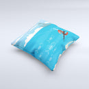 Cartoon Worm with Machine Gun Irony ink-Fuzed Decorative Throw Pillow