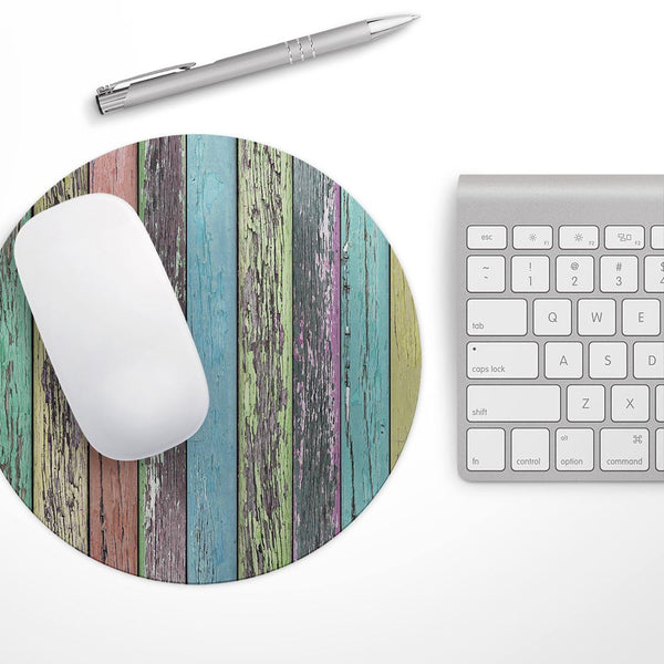 Chipped Pastel Paint on Wood// WaterProof Rubber Foam Backed Anti-Slip Mouse Pad for Home Work Office or Gaming Computer Desk