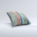 Chipped Pastel Paint on Wood Ink-Fuzed Decorative Throw Pillow