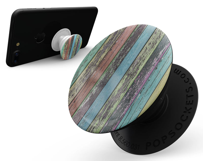 Chipped Pastel Paint on Wood - Skin Kit for PopSockets and other Smartphone Extendable Grips & Stands