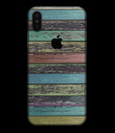 Chipped Pastel Paint on Wood - iPhone XS MAX, XS/X, 8/8+, 7/7+, 5/5S/SE Skin-Kit (All iPhones Available)
