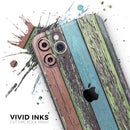 Chipped Pastel Paint on Wood  - Protective Skin Wrap & Decal – Compatible with iPhone SE to iPhone 17 Pro Max (All Models)