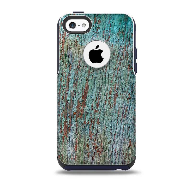 Chipped Teal Paint on Aged WoodSkin for the iPhone 5c OtterBox Commuter Case